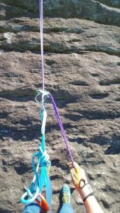 using beal dynaloop to extend a rappel device