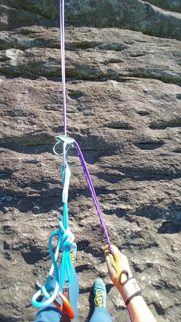 Using a Beal Dynaloop to extend a rappel device